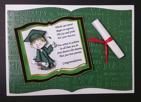 Graduation Boy Green Book Topper and Decoupage by Sue Soules
