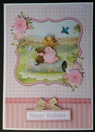 Chloe & Puppy Card Topper & Decoupage by Sue Soules