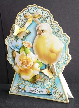 Easter Baby Chicken with Yellow Roses Card Mini Kit by Sue Soules