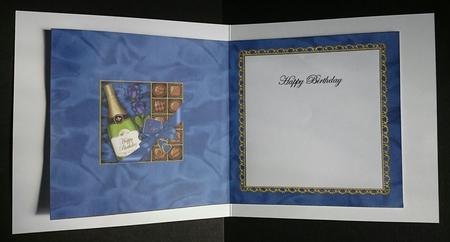 Birthday Champers Chocs N Roses Matching Insert Square Lands by Sue Soules