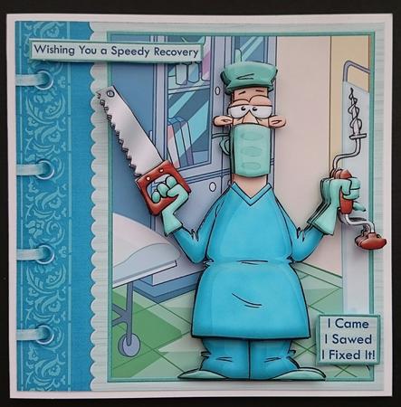 I Came I Sawed I Fixed It Get Well Decoupage Mini Kit by Sue Soules
