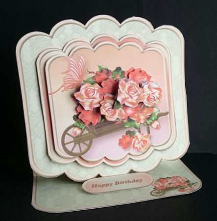 A Barrowful of Roses - Stacked Layer Easel Card Mini Kit by Sue Soules