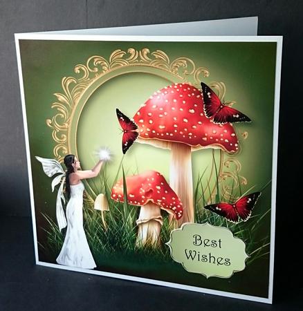 Mystical Mushroom Flutters 8x8 Quick Topper by Sue Soules