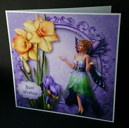 The Daffodil & Crocus Fairy 8x8 Quick Topper by Sue Soules