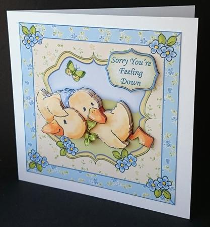 Feeling Down Card Front and Decoupage by Sue Soules