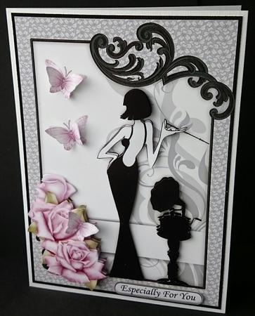 Vintage Lady, Roses & Gramophone Decoupage by Sue Soules