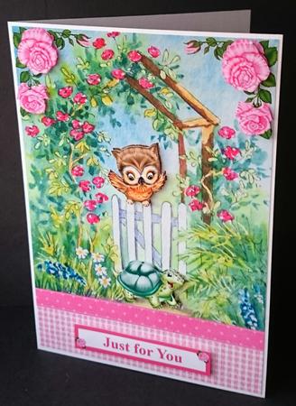 Owl & Tortoise Rose Arch Topper & Decoupage by Sue Soules