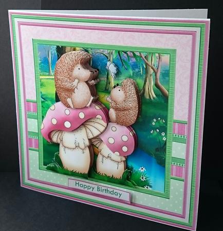 Hedgehogs Butterfly Play 8x8 Decoupage Mini Kit by Sue Soules