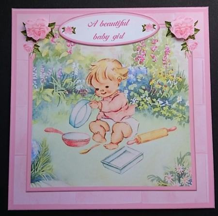 Sweet Baby Girl Card Topper & Decoupage by Sue Soules