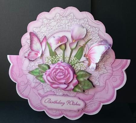 Pink Delight Scallop Wobble Card Mini-kit by Sue Soules