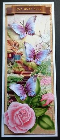 Butterflies in the Garden Dl Card Front by Sue Soules