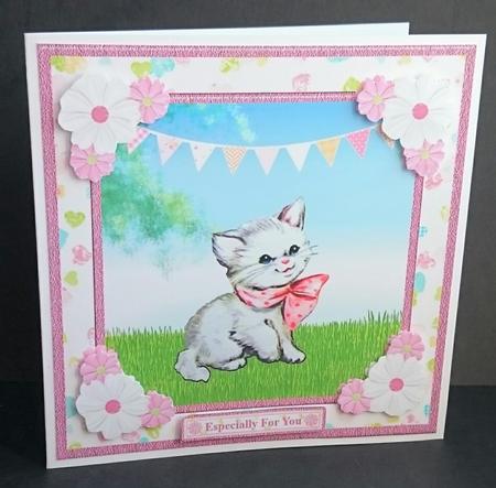 Cute Kitten Card Topper & Decoupage by Sue Soules
