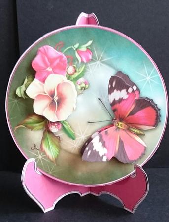 A Passion of Pansies Plate Card & Stand Mini-kit by Sue Soules