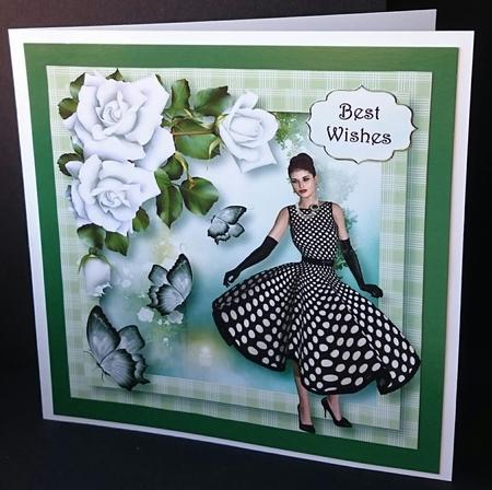 Floral & Flutters - White Rose Beauty 8x8 Quick Topper by Sue Soules