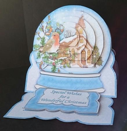 Robin & Church Snow Globe Mini Easel Card by Sue Soules