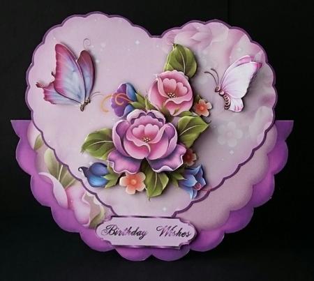 Fleur Fantasque Heart Shaped Wobble Card by Sue Soules