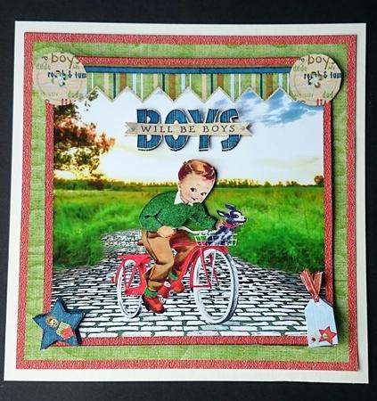 Cyclist Boy / Teen Card Mini Kit & Decoupage by Sue Soules
