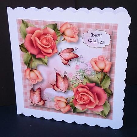 Floral & Flutters - Downton Roses 8x8 Quick Topper by Sue Soules