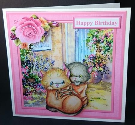 Kitten Boots Card Topper & Decoupage by Sue Soules