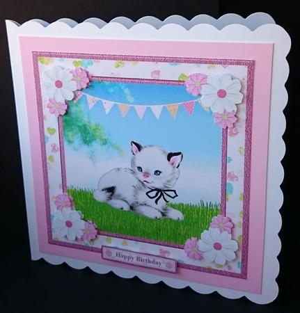 Sweet Kitten Card Topper & Decoupage by Sue Soules