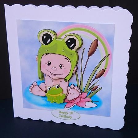 Froggie Baby Topper with Decoupage by Sue Soules