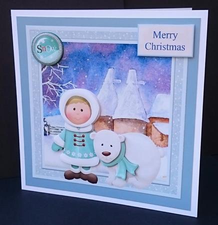 Little Winter Boy & Polar Bear Friend Mini Kit & Decoupage by Sue Soules