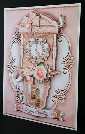 Wall Peach Hanging Clock or Card by Sue Soules