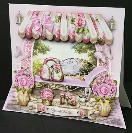 Pink Garden with Bench Card Mini Kit by Sue Soules