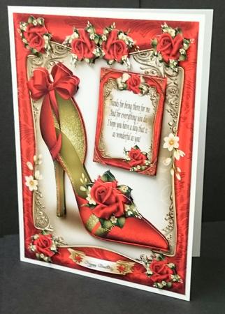 Red Shoes with Roses Card by Sue Soules