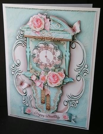 Wall Turquoise Hanging Clock or Card by Sue Soules