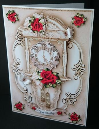 Wall Cream Hanging Clock or Card by Sue Soules