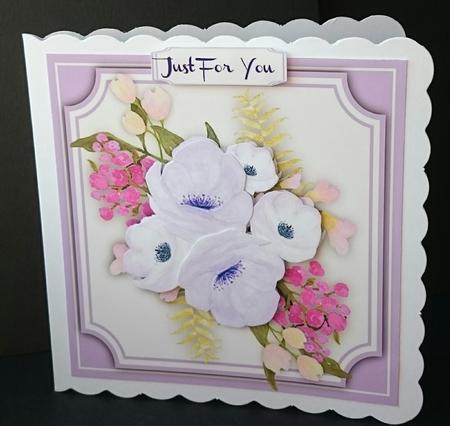 Beautiful Lilac Anemone's in a Cut Out Bracket  by Sue Soules