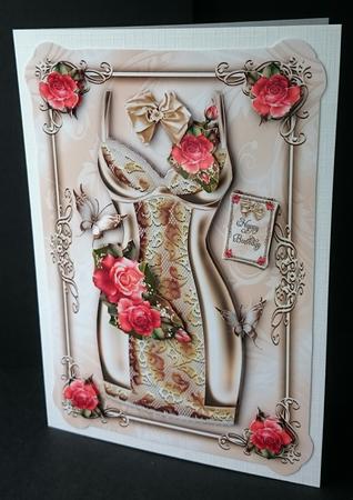 Silk Cream Body Lace with Roses Card Mini Kit by Sue Soules