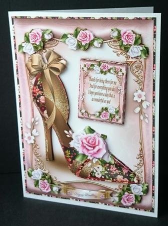 Shoes with Pink Roses Card Mini Kit by Sue Soules