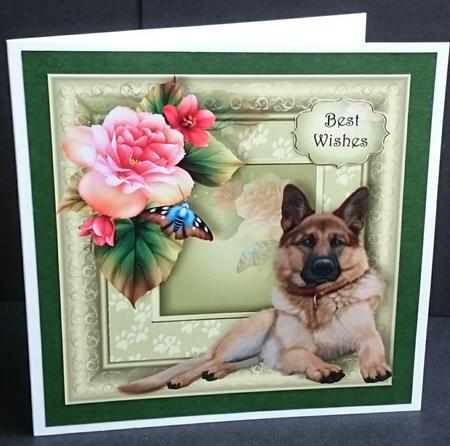 Floral Paw Prints - German Shepherd 8x8 Quick Topper by Sue Soules