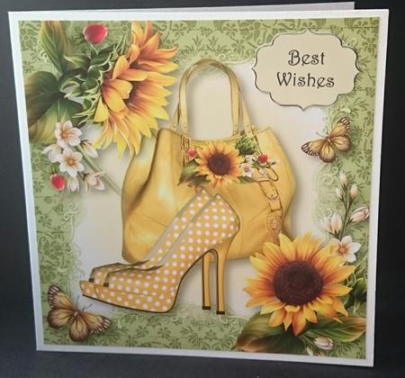 Handbags & Gladrags Sunshine Flowers 8x8 Quick Topper by Sue Soules