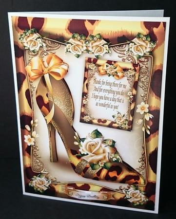 Wild Print Shoes with Roses Card Mini Kit by Sue Soules