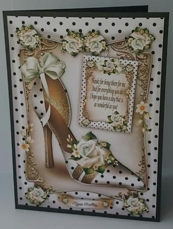 White Polka Dot Shoes with Roses Card Mini Kit by Sue Soules