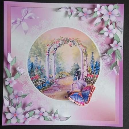 Summer Archway with Lace Frame and Butterflies by Sue Soules