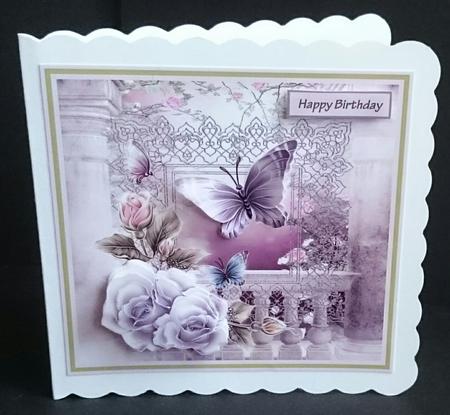 Secret Garden 7x7 Card with Decoupage by Sue Soules