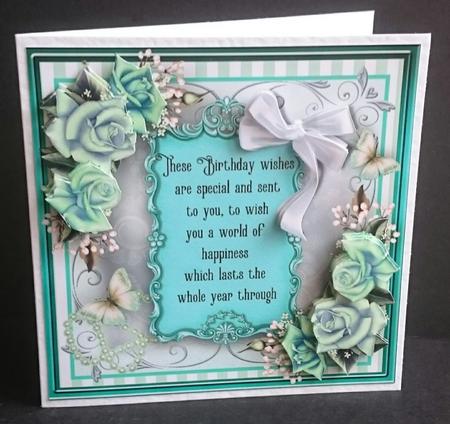 Teal and Blue Rose Verse Card Kit by Sue Soules