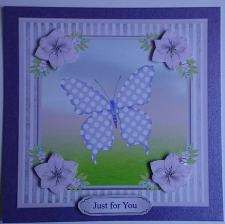 Pretty Butterfly Card Topper & Decoupage by Sue Soules