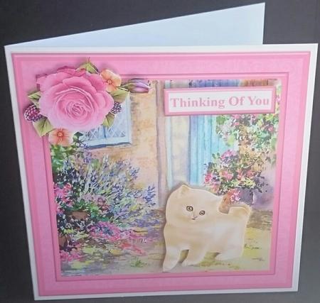 Kitten by the Door Card Topper & Decoupage by Sue Soules