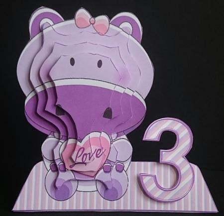 Hippo Character Shaped Age Card Pyramage by Sue Soules