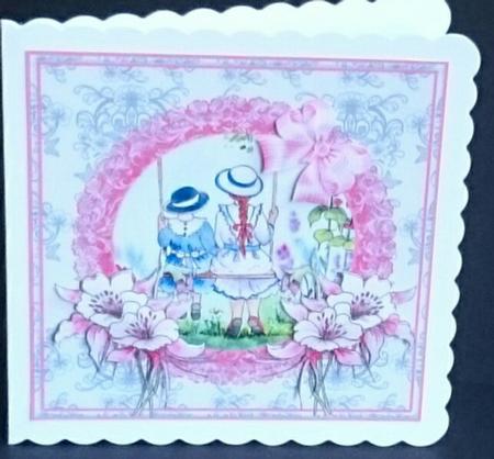 Best Friends on the Swing Decoupage Topper by Sue Soules