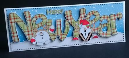 Large Dl New Year Snowball Sam 3D Decoupage by Sue Soules