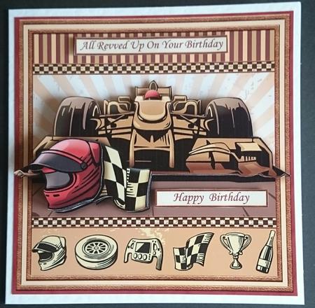 All Revved Up Motor Racing 7.5 Decoupage Mini Kit by Sue Soules