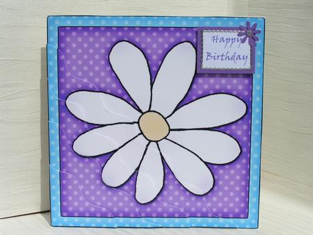 Daisy Quick Card with Wavy Corner Side Stacker Topper by Sue Taylor