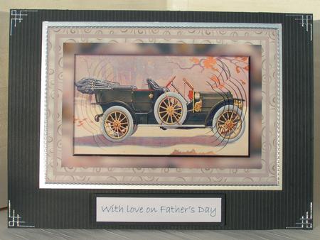 Vintage Rambler 55 - Tag Shape Pyramid Card Front by Sue Taylor