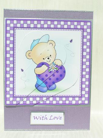 Robert's Heart Quick Card with Fan Pyramage Topper by Sue Taylor